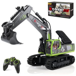 Mini Escavadeira RC Kolegend 41cm - Veículo de Construção com Controle Remoto de 11 Canais e Função Hidráulica - Presente Ideal