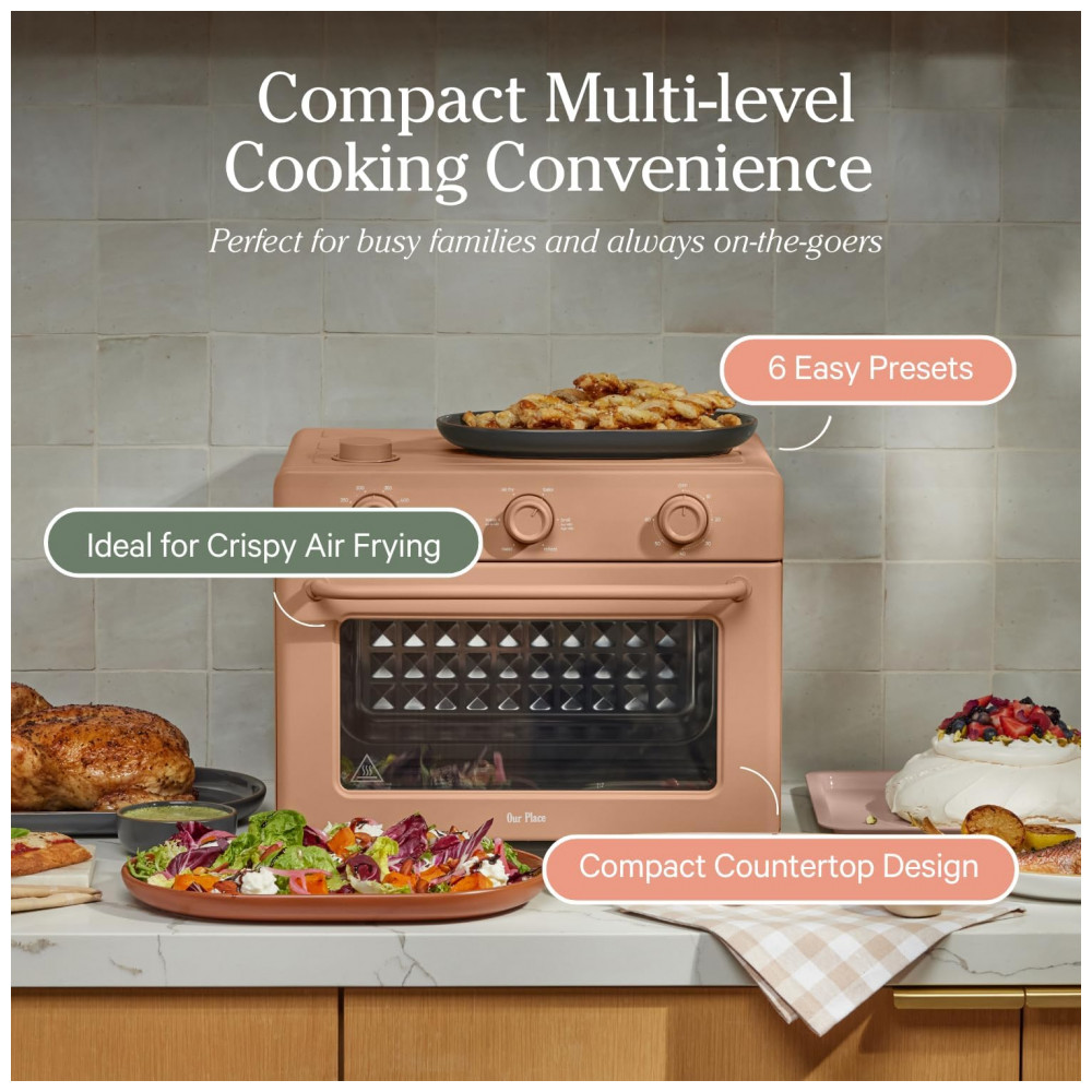 Forno Elétrico Air Fryer Our Place Wonder Oven Pro 30L 8 em 1, 1700W, Digital, Quartz, Convecção Inteligente, Steam Infusion, Aço Inox, 110V - Imagem 4