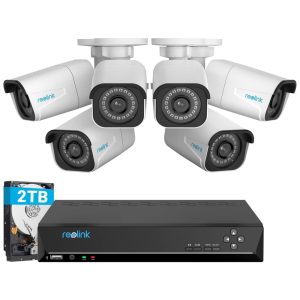 Sistema de Câmera de Segurança 4K 6 MP PoE IP 8 Canais 6 PCS REOLINK A K8 800B6 Branco