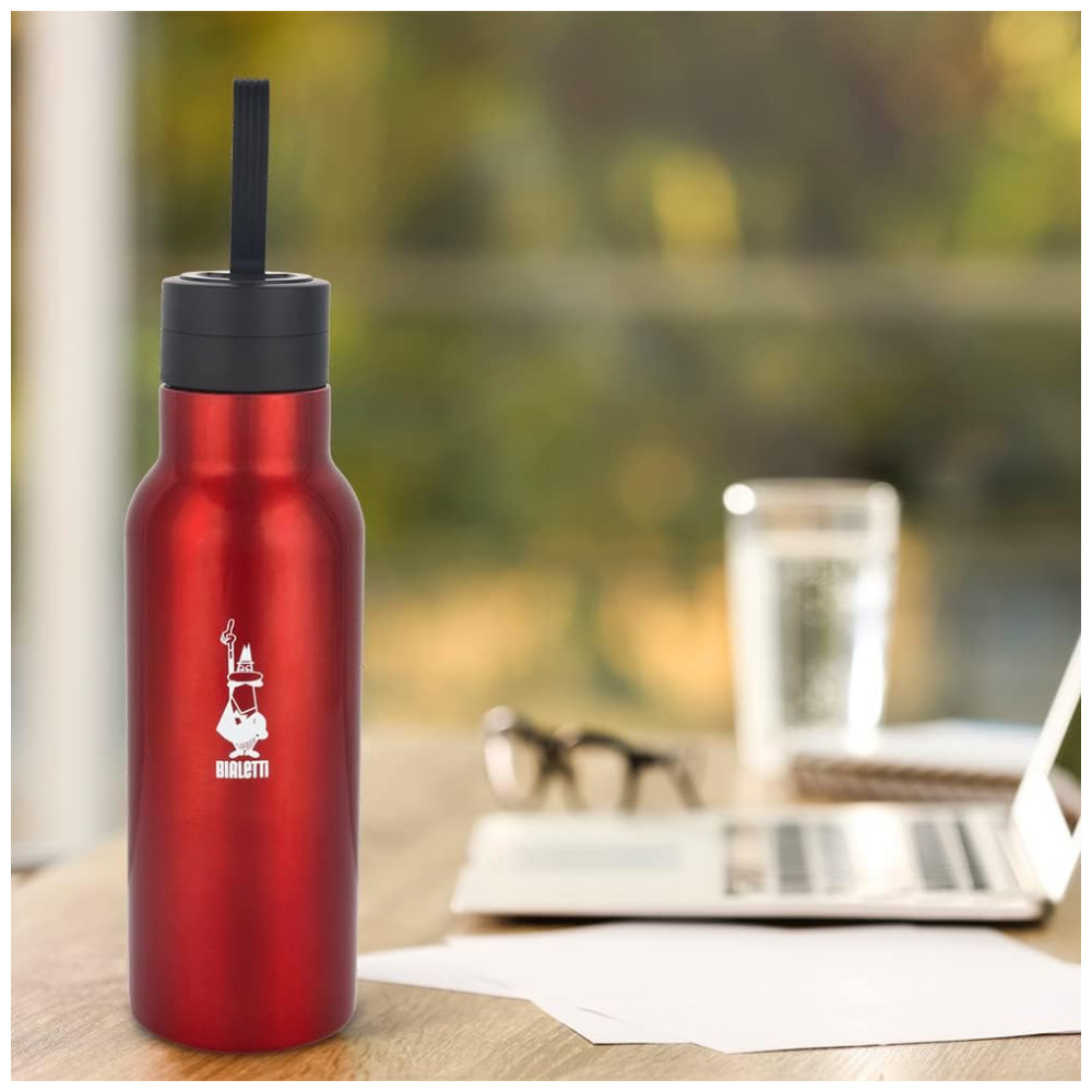 Garrafa Térmica 750 mL com Isolamento a Vácuo Fria 24H e Quente 12H Bialetti Vermelha - Imagem 2