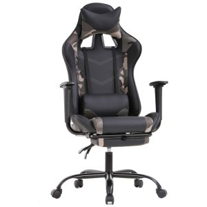 BestOffice Cadeira de Escritório Gamer Reclinável e Ergonômica com Apoio para Lombar Verde Camuflada