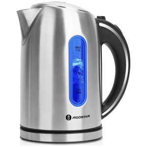 King Chaleira Elétrica sem Fio 1.7L com Desligamento Automático 1100W 110v AIGOSTAR Prateado