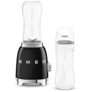 Liquidificador Pessoal SMEG 50s Retro Style com Botão Iluminado e Duas Garrafas de 600 ML Livres de BPA Médio Preto