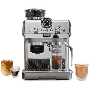 Máquina de Café Expresso com Moedor Embutido 4 Receitas Predefinidas e Tecnologia de Extração a Frio 110V 1550W De Longhi Prata