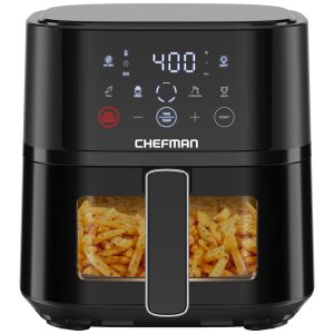 Fritadeira Elétrica Chefman 38 Litros Compacta: Refeições Rápidas Tecnologia HiFry Janela EasyView Controles de Toque com 4 Programas