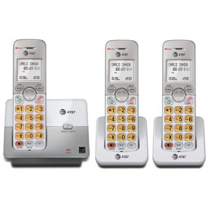 Telefone Residencial sem Fio AT&T EL51303 com 3 Aparelhos Viva-voz FullDuplex Identificador de Chamadas Eco Mode - Prata