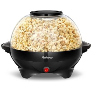 Máquina de Pipoca Yabano Pipoqueira de 6 Litros com Placa Antiaderente e Tecnologia de Aquecimento Rápido Pegadores com Toque Frio - Preta