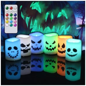 Kit de Velas LED a Bateria para Decoração de Halloween 6 UN Colorido