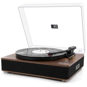 Toca Discos Retro com 3 Velocidades e Alto Falantes Estéreo LPNo1 Marrom