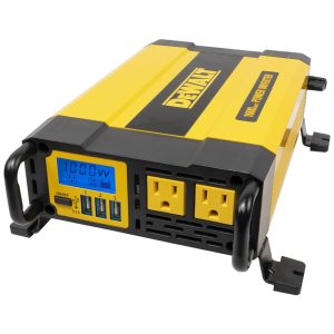 Inversor de Potência Automotivo com Display LCDTomadas Duplas 120Vc USB DEWALT DXAEPI1000 Amarelo