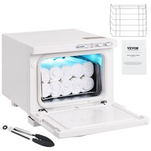 Aquecedor de Toalhas 2 em 1 com 8 L de Capacidade até 16 Toalhas de Rosto 110V Vevor Branco