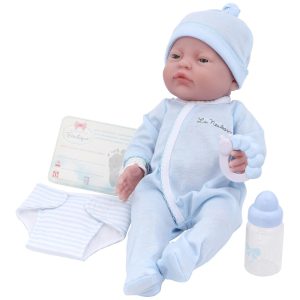 Bebê Recém-Nascido NewbornBoneco Bebê Realista JC Toys La Newborn Classic Nursery 43 cm Boneco Realista c/ Acessórios Azul