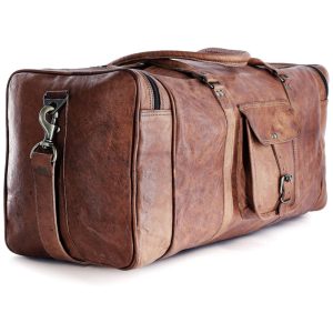 Bolsa de Viagem Masculina Clássica de Couro KOMALS PASSION LEATHER Marrom