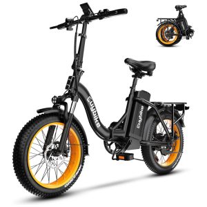 Bicicleta Elétrica Dobrável KEBIKO 750W Bateria 48V 20Ah Velocidade 48 km/h Suspensão Dupla Freios a Disco Rodas 20" Display LCD PRETA