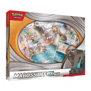 Box Pokémon TCG Mabosstiff ex com 4 boosters e cartas promocionais em inglês