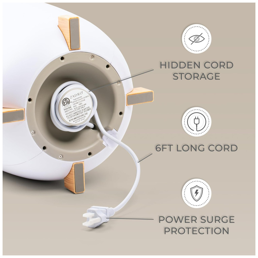 Aquecedor de Toalha Elétrico 20L com 4 Configurações de Temporizador 110V Zadro Cinza e Preto - Imagem 7