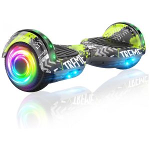 Hoverboard SISIGAD Verde H9 para Crianças de 6 a 12 Anos com Bluetooth LED e Rodas de 65 Polegadas