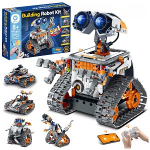 Kit robô 5 em 1 Sillbird laranja com 488 peças controle remoto e app robótica STEM para crianças a partir de 8 anos