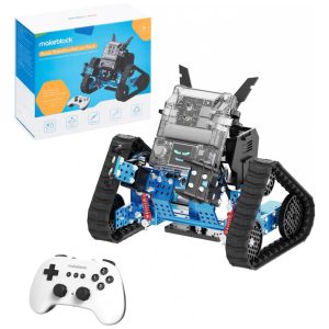 Kit Robótico Makeblock mBot2 Rover com Extensor Rover Robotics Controle Bluetooth AI Programação em Scratch e Python Cor Preto e Metálico