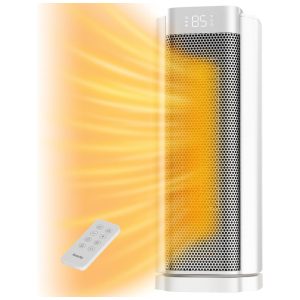 Aquecedor Doméstico de 1500W com Controle Remoto Oscilação de 70° e Termostato AI - Silencioso Portátil e SeguroAEOCKY