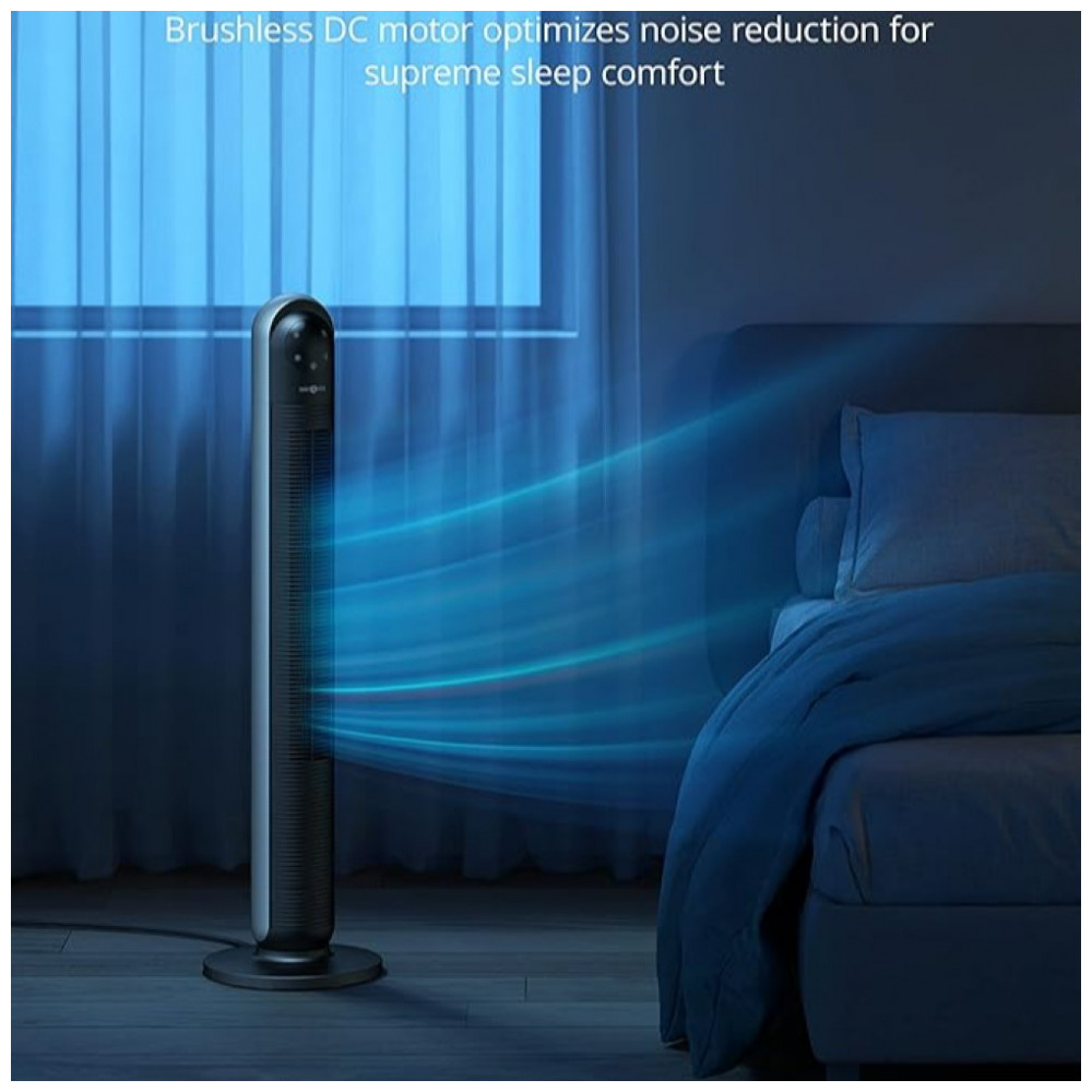 Ventilador Torre Paris Rhne Ventilador Torre Oscilante com 12 Velocidades Temporizador de 24 Horas 3 Modos Display LED Controle Remoto Operação - Imagem 3
