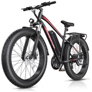 Bicicleta Elétrica Dobrável Funhang EB-S1 26" | Motor 1000W Bateria 48V 13Ah Removível 7 Velocidades 5 Modos de Condução
