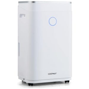 Desumidificador para Grandes Ambientes 6.4L até 370 m2 com Controle Inteligente 110V COSTWAY Branco