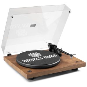 Vitrola Toca Discos AT 3600L 2 Velocidades com Pré Amplificador Phono Integrado sem fio 45 RPM 110v ANGELS HORN Marrom