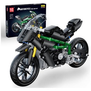 Kit de Construção Moto Kawasaki Ninja H2R com 639 Peças para Crianças Acima de 8 Anos Mold King Preta