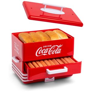 Máquina de Hot Dog Nostalgia Coca Cola até 24 Salsichas por Vez Aço Inoxidável 110V