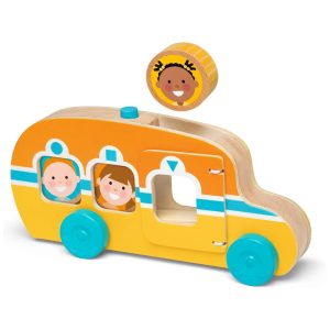 Ônibus Infantil GO Tots de Madeira com 3 Peças para Crianças Acima de 3 Anos Melissa & Doug