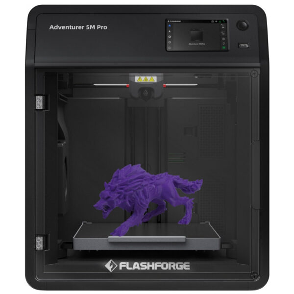 Impressora 3D FLASHFORGE Adventurer 5M Pro, Alta Velocidade de 600mm/s, Auto Nivelamento com Bico Removível Rápido a 280ºC, Estrutura Core XY, Sistema