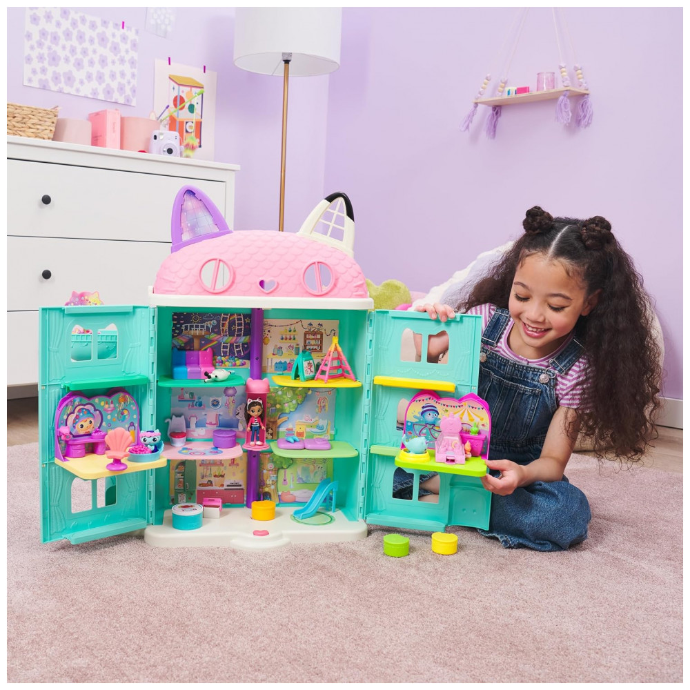 Playset Gabby's Dollhouse MerCats Spa Room com Figura de Brinquedo MerCat, Surpresas e Móveis para Casa de Bonecas, Brinquedo para Meninas e Meninos - Imagem 8
