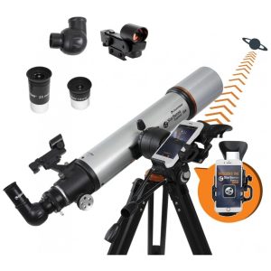Telescópio Astronômico 26x66 Aplicativo StarSense Compatível com iPhone e Android Celestron StarSense Explorer DX 102AZ Cinza
