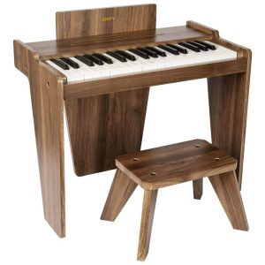 Piano de Madeira Infantil Educacional com 37 Teclas para Meninos e Meninas ZIPPY Marrom