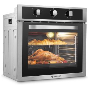Forno Elétrico de Parede 60 Centímetros AMZCHEF 2200W 6 Modos de Cozimento 70 Litros Convecção com Controle