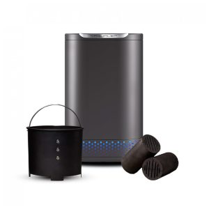 Composteira Elétrica de Cozinha 25L com Parada Automática Esterilização em Alta Temperatura e Desodorização por Filtro 110V NAGUAL Cinza Metálico