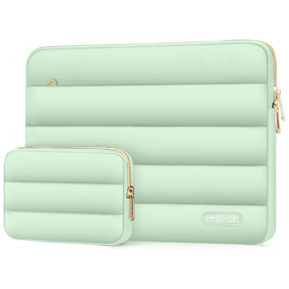 Capa Macia MOSISO para Notebook 13–13,3″ com Bolsa Adicional – Compatível com MacBook Air 13/13,6, MacBook Pro 13/14, HP, Dell, ASUS, Lenovo – Cor Verde Menta