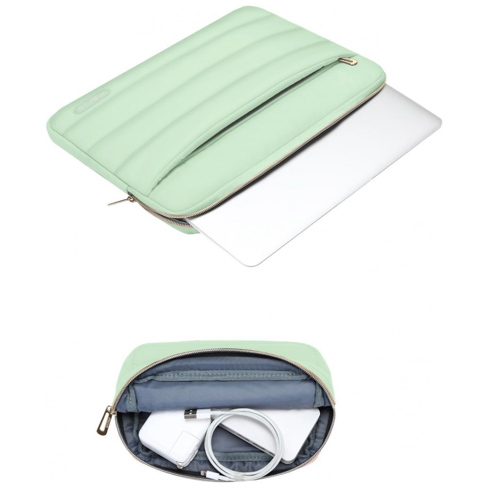 Capa Macia MOSISO para Notebook 13–13,3″ com Bolsa Adicional – Compatível com MacBook Air 13/13,6, MacBook Pro 13/14, HP, Dell, ASUS, Lenovo – Cor Verde Menta - Imagem 3