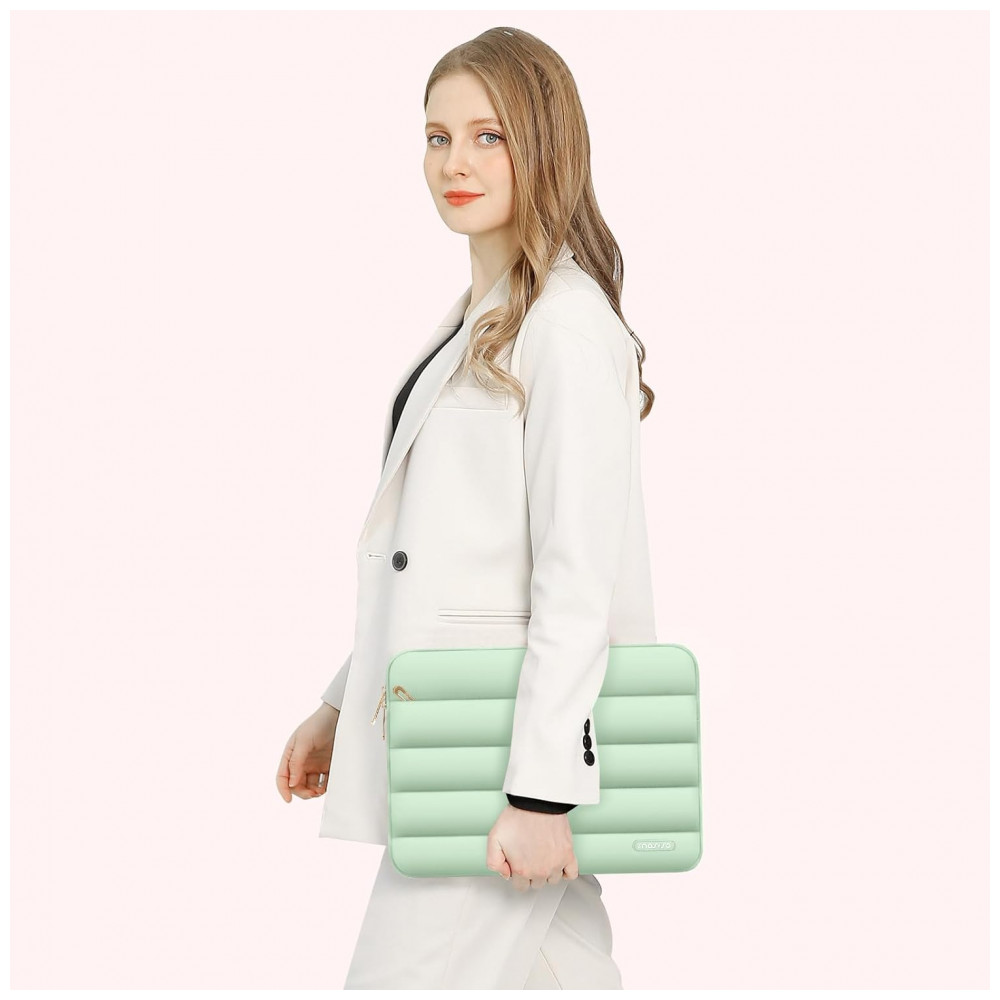 Capa Macia MOSISO para Notebook 13–13,3″ com Bolsa Adicional – Compatível com MacBook Air 13/13,6, MacBook Pro 13/14, HP, Dell, ASUS, Lenovo – Cor Verde Menta - Imagem 6