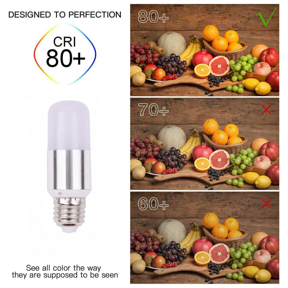 Lâmpadas LED Milho 12W E26/E27, Kit 4 Unidades, Equivalente 100W Incandescente, Luz Quente 3000K, Para Lustres, Candelabro,Lxcom Lighting - Imagem 4