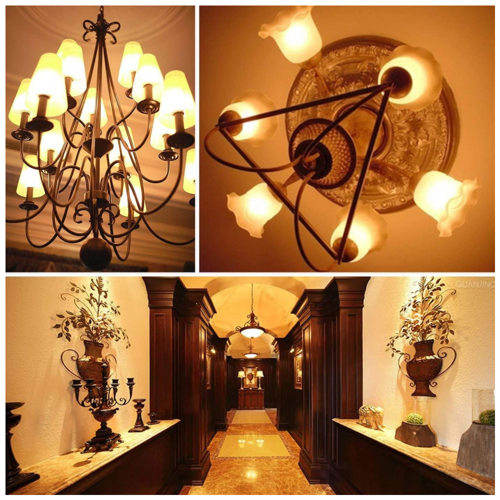 Lâmpadas LED Milho 12W E26/E27, Kit 4 Unidades, Equivalente 100W Incandescente, Luz Quente 3000K, Para Lustres, Candelabro,Lxcom Lighting - Imagem 7