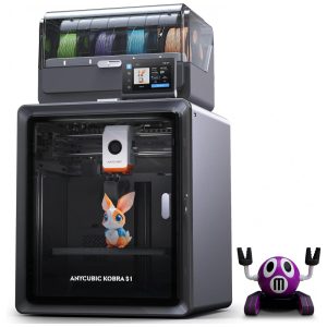 Impressora 3D Anycubic Kobra S1 Combo com 4 Cores Incríveis e Anycubic ACE PRO Velocidade de 600mms e Extrusor FreeClog de 320 Hotend Secagem Inteli