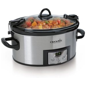 Panela Elétrica 5.6L Programável com Temporizador Digital 240W 110V CROCK POT SCCPVL610 S A Prateado