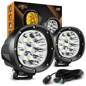Farol de Milha LED Offroad com 9000 Lúmens e Luz Branca 32V 90W 2Un Auxbeam Preto