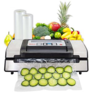 Seladora a Vácuo Automática para Alimentos Secos e Úmidos com Controle Digital e Tampa de Visualização 110V 130W Nesco Prata