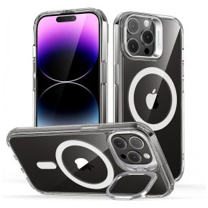 Capa para Iphone 14 Pro Max de Alta Resistencia Nível Militar ESR Branca e Transparente