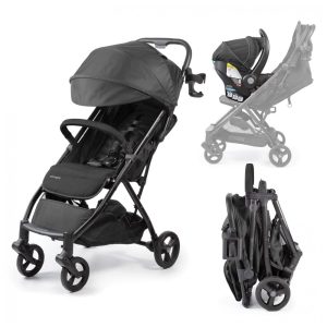 Carrinho de Bebê Summer Infant Ingenuity 3Dquickclose CS+ Preto Dobragem Compacta com Uma Mão Capota Extra Grande Cinto 5 Pontos Compatível com Bebês Conectores