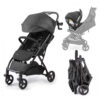 Carrinho Compacto Dobrável Ingenuity 3Dquickclose CS+ Summer Infant Preto Leve com Capota Extra Grande e Armazenamento Amplo