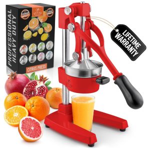 Espremedor Manual Profissional Aço Inoxidável ZULAY KITCHEN Z CITRS PRSS RED Vermelho